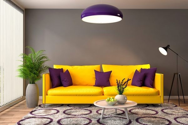 Желтый диван в вашем интерьере.