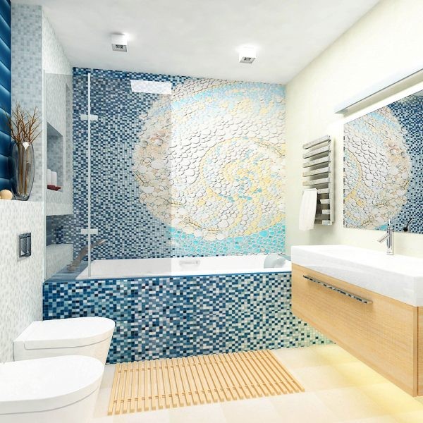 Мозаичная плитка – один из лучших способов оформления ванной комнаты